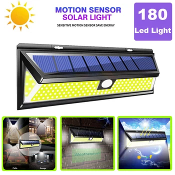 

COB 3 Modes 180 LED Solar Lamp outdoor PIR Motion Sensor 4000LM led Wall Light Waterproof Emergency Solar for Garden Decoration