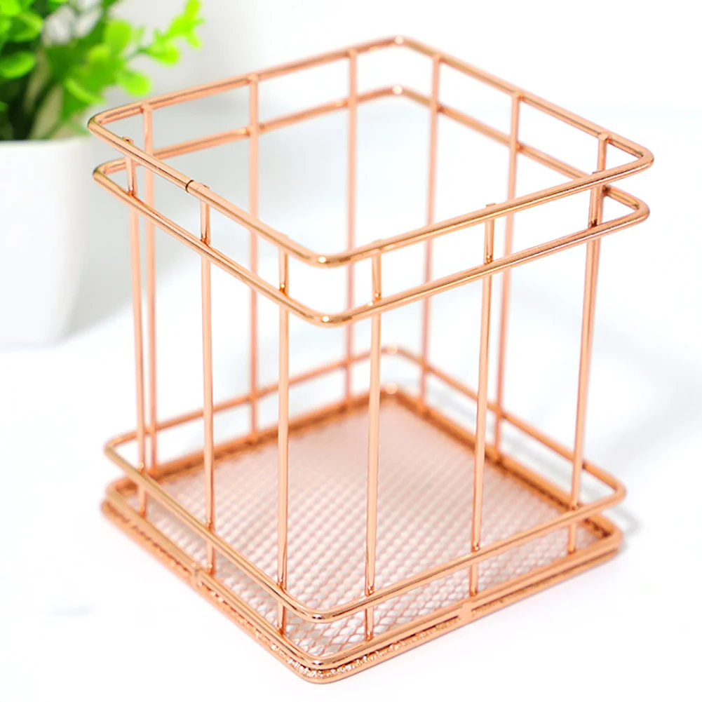 Корзина для хранения в скандинавском стиле из розового золота железная