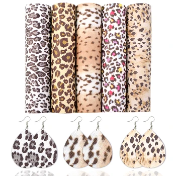 

5pcs 15*21cm Leopard Print A5 Leather Set Faux Leather Fabric for Bows for Patchwork DIY Handmade Materials,1Yc9942