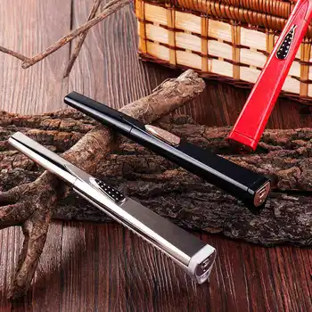 

Pencil Design Electronic Lighter Usb Charge Cigar Cigarette Lighter Windproof Flameless Lighter Outdoor BBQ Lighter