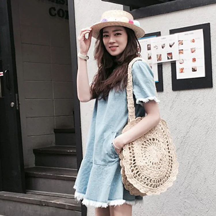 

New Fashion Paper Rope Crochet Flower and Grass Woven Bag Beach Bag Woven Bag Fashion Shoulder Bag