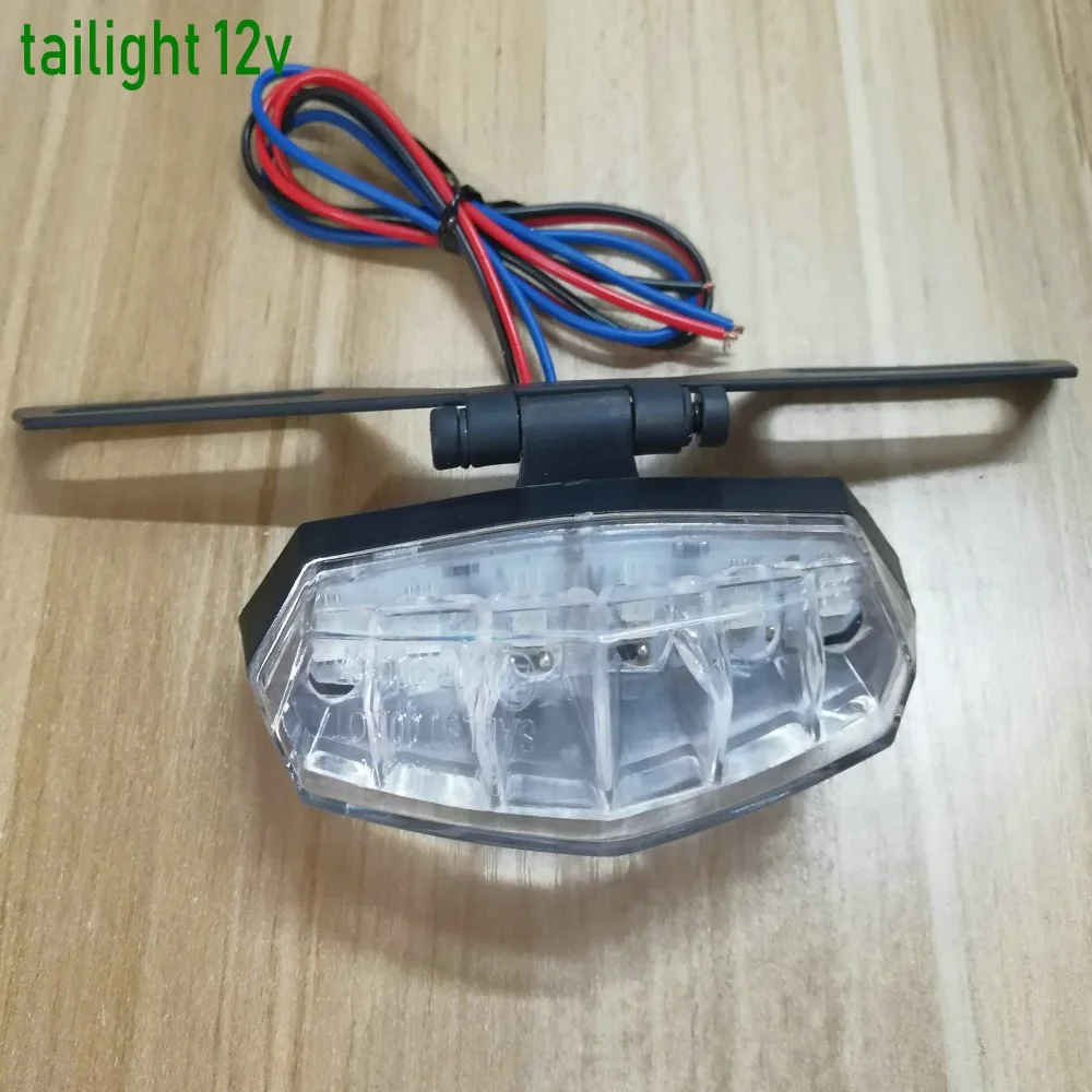 new tail-light with support electric scooter MTB license plate light ATV mobility led brake light night running alarming light