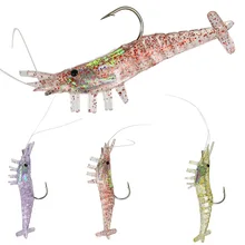 

3pcs/Lot Fishing Lures 10g/8.5mm Shrimp Fake Baits Soft Simulation Prawn Lure Artificial Bait Single Hook Pesca Fishing Tackle