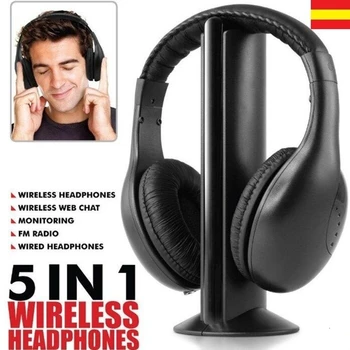 

Cascos auriculares inalambrico Audifonos Radio FM 5 EN 1 para tv LCD LED PC