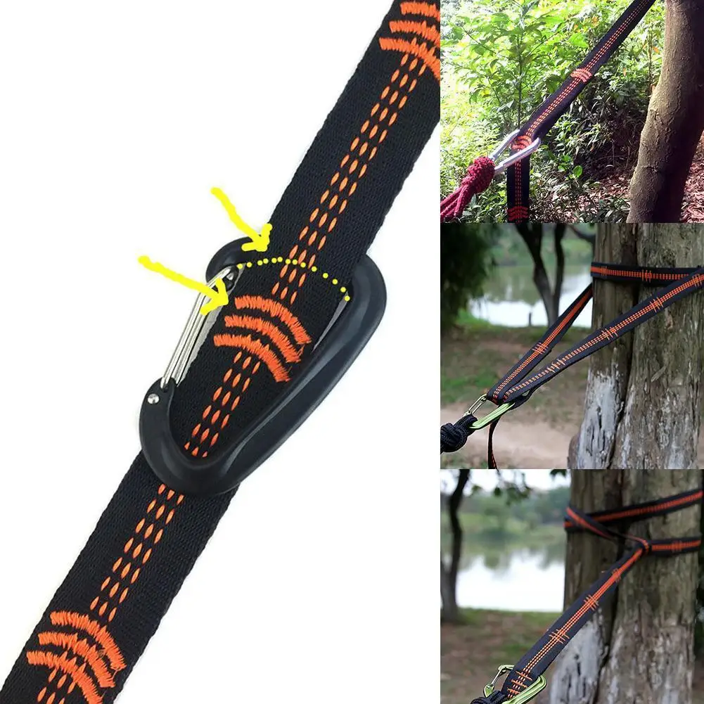 Hammock straps 1/2Pcs Hammock Straps Special Reinforced Polyester Straps High Load-Bearing Barbed Black Outdoor Hammock straps