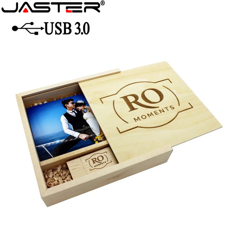  JASTER USB 3.0 Wooden Photo Album usb+Box usb flash drive Pendrive 4GB 16GB 32GB 64GB photographyWe