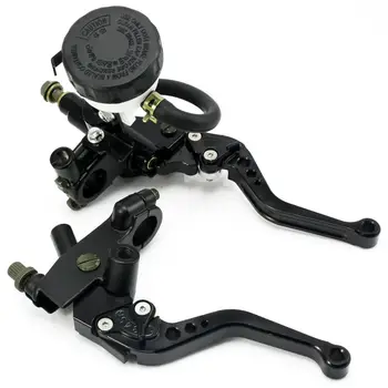 

A Pair 7/8 22mm Hydraulic Pump Adjustable Horns Clutch Assembly General Motorcycle Accessories Golden Black