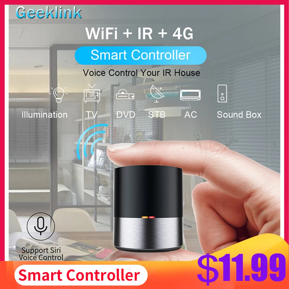 Günstig Geeklink Mini Denker Host Smart Home WIFI + IR + 4G Universal Fernbedienung iOS Android Siri Stimme Control für Alexa Google Hause