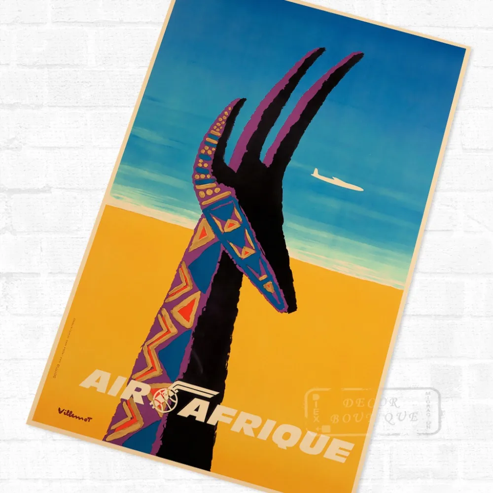 Air Afrique African Propaganda Vintage Travel Poster Retro Canvas Painting DIY Wall Stickers Art Home Bar Posters Decor Gift | Дом и сад