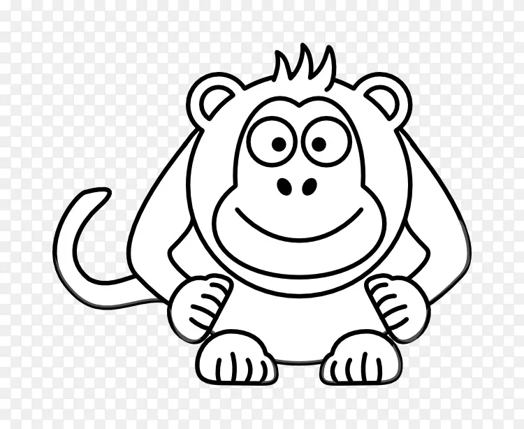 卡通黑白画片艺术-蜘蛛猴图片免费
