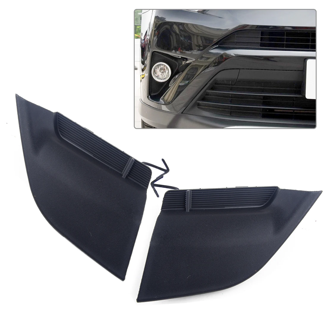 

Beler 2 шт., черная пластиковая крышка для переднего бампера автомобиля, буксирный крюк, крышка для глаз, подходит для Toyota RAV4 EU 2016 2017 2018