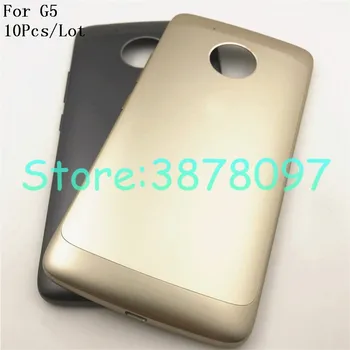 

10Pcs/Lot Original 5.0 inches Battery Back Cover For Motorola Moto G5 XT1685 XT1672 Battery Door Back Case Housing With Logo