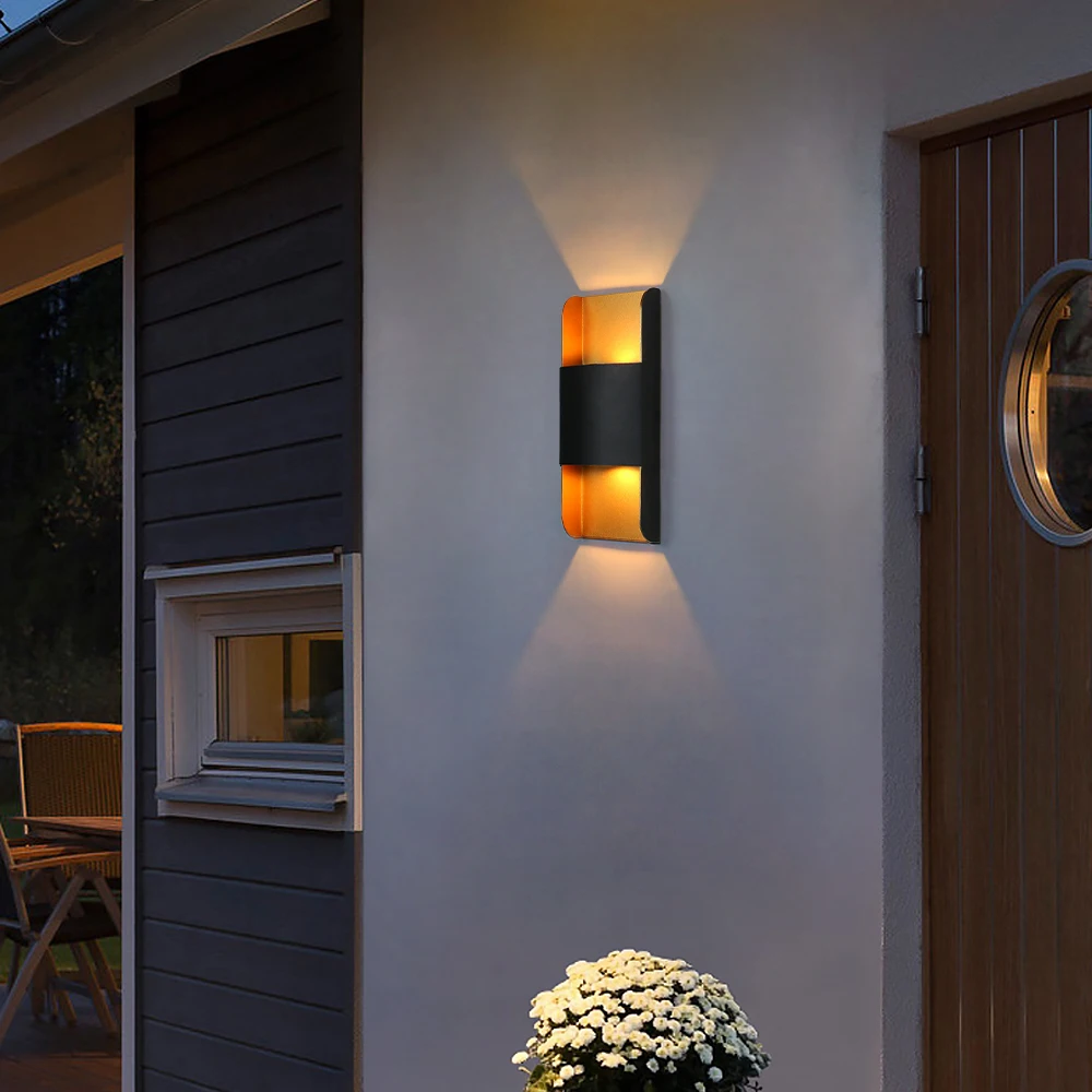10W Waterproof Patio Boundary Wall Light Double Side Lighting Cob Exterior Ip65 Led Indoor Outdoor Wall Sconce Lamp European