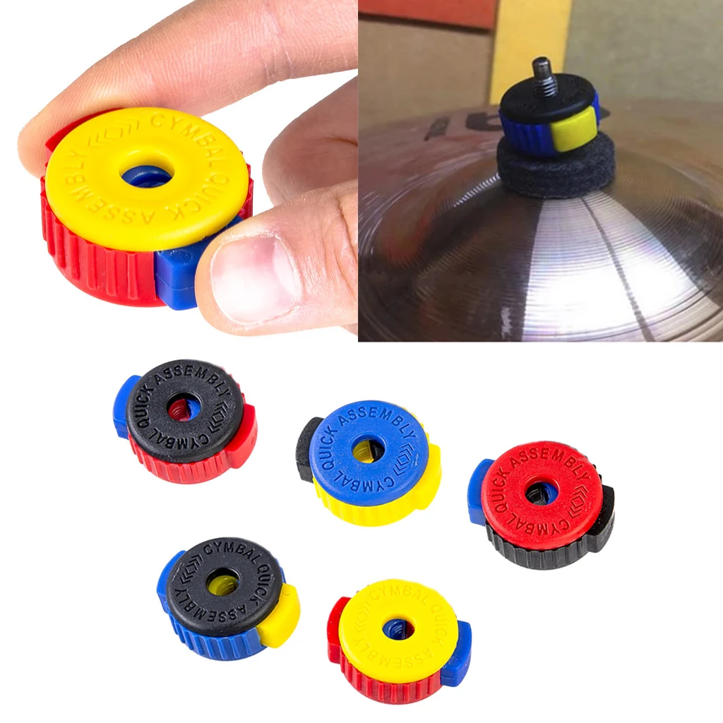 Drum Kit Cymbal Quick Release Mate Nuts Accessories 5 Pieces Assorted Color