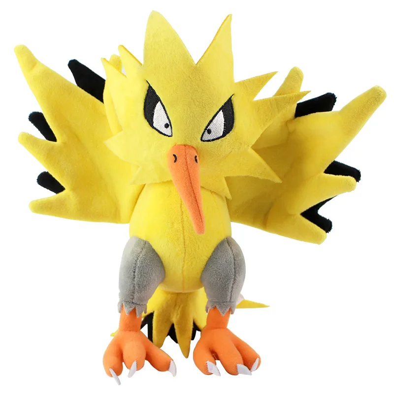 5 стилей 25-32 см Articuno Ho-oh Zapdos Moltres Ho-oh блестящие милые плюшевые игрушки из мягкого хлопка аниме рождественские подарки, куклы для детей - Цвет: 29cm Zapdos