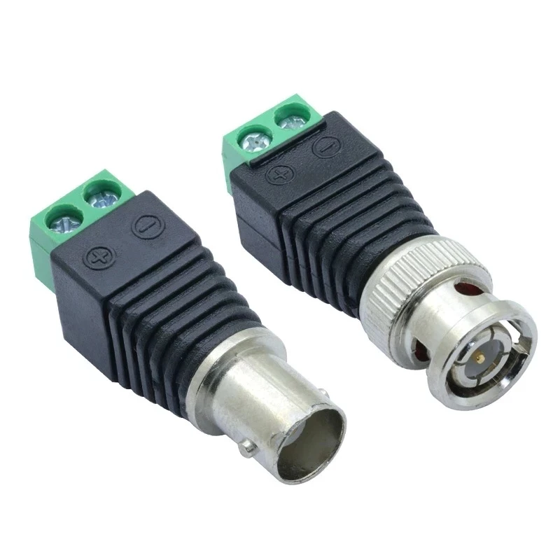2 Pairs BNC Connector Male Female Connector Coax CAT5 Video Balun Adapter Plug for AHD CCTV Camera Accessories