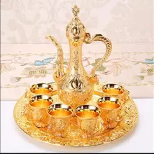 Мода золото/серебро декоративный винный набор виски графин напиток диспенсер для alcoh. Винный подарок для украшения дома JJ115