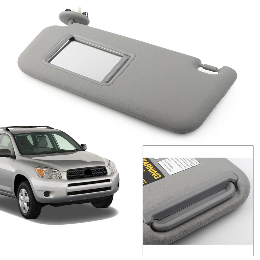 Piezas coche Acondicionamiento interior QSCTYG Visera Parasol Coche For Toyota RAV4 2006-2012 Gris Izquierdo Lado Derecho del Techo Solar Parasol con Tocador De La Luz del Coche Accesorios Asamblea