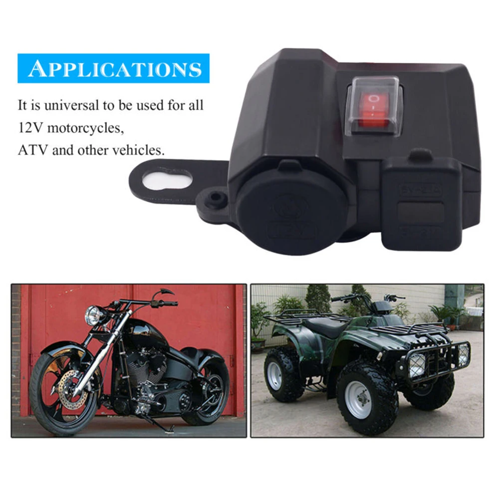 1 шт 12 V-24 V ABS зарядное устройство для мотоциклов адаптер с usb-разъёмом прикуривателя вольтметр для розетки