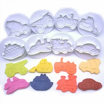 

Car Cookie Stamp Cutter Set Plastic 3d Cookies Biscuits Molds Fondant Maker Mould For Baking Pastry Cake Decorating Tools