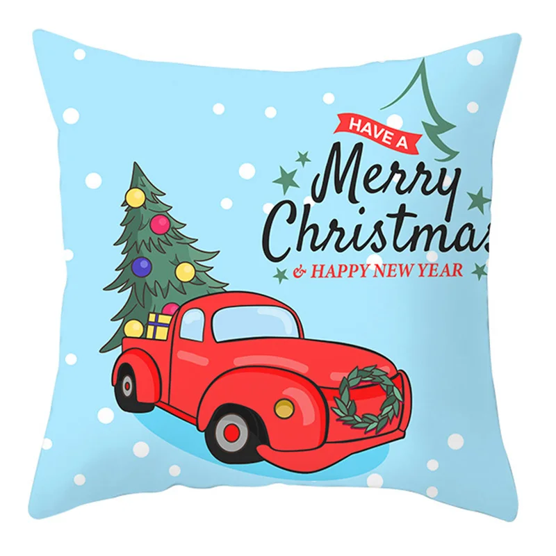 Чехол для подушки с рисунком Санта-Клауса, оленя, щенка, милые наволочки с рождественскими узорами, декоративный чехол для подушки из полиэстера, чехол для подушки - Цвет: 280I