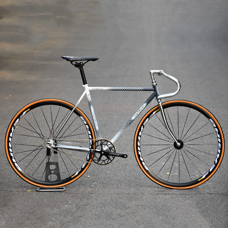 Song&ampfriends Fixed Gear BIKE 52CM Single Speed Bicycle Retro Columbus Steel Frame With 700C 30MM Racing Wheel And V brakes | Спорт и