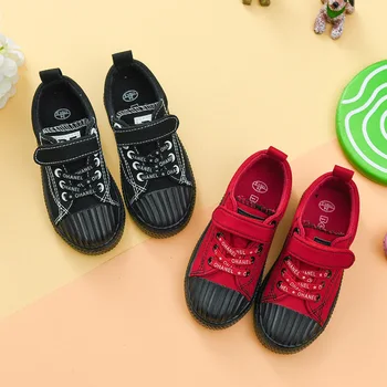 

Boys/girls Canvas Shoes Four Seasons New Children's Non-slip Soles Comfortable Wear Shoes Hook and Loop Breathable Casual Shoes