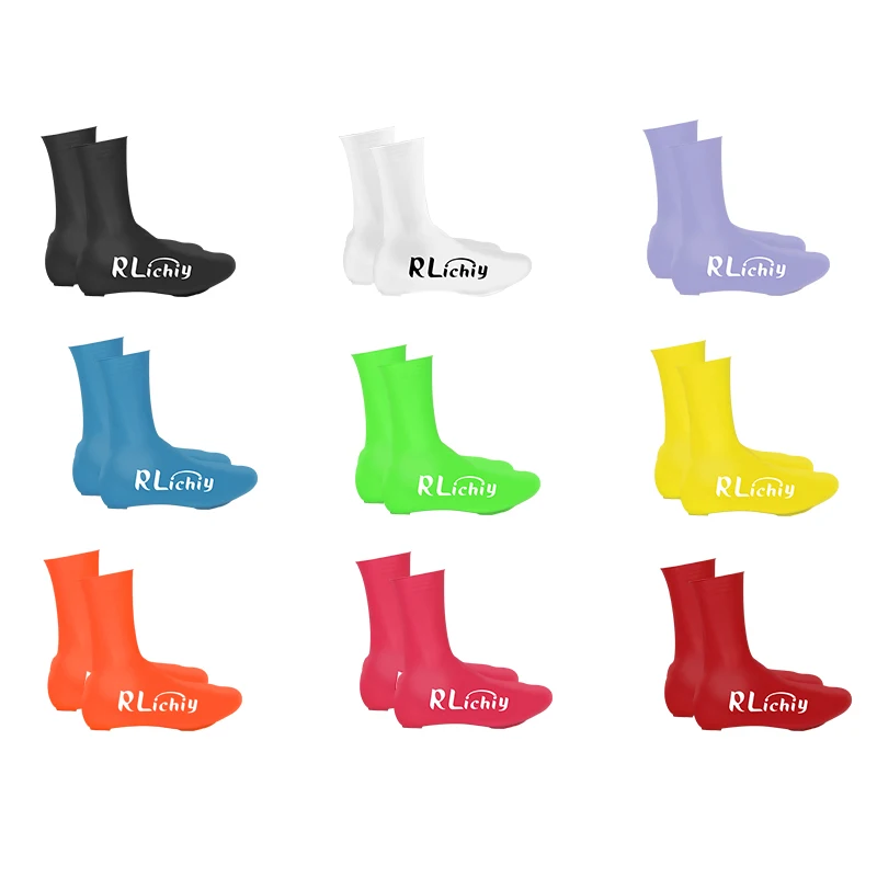 Silicone rain riding shoe cover road mountain bike outdoor wind proof warm bicycle lock step shoes cycling cover cycling shoe covers
