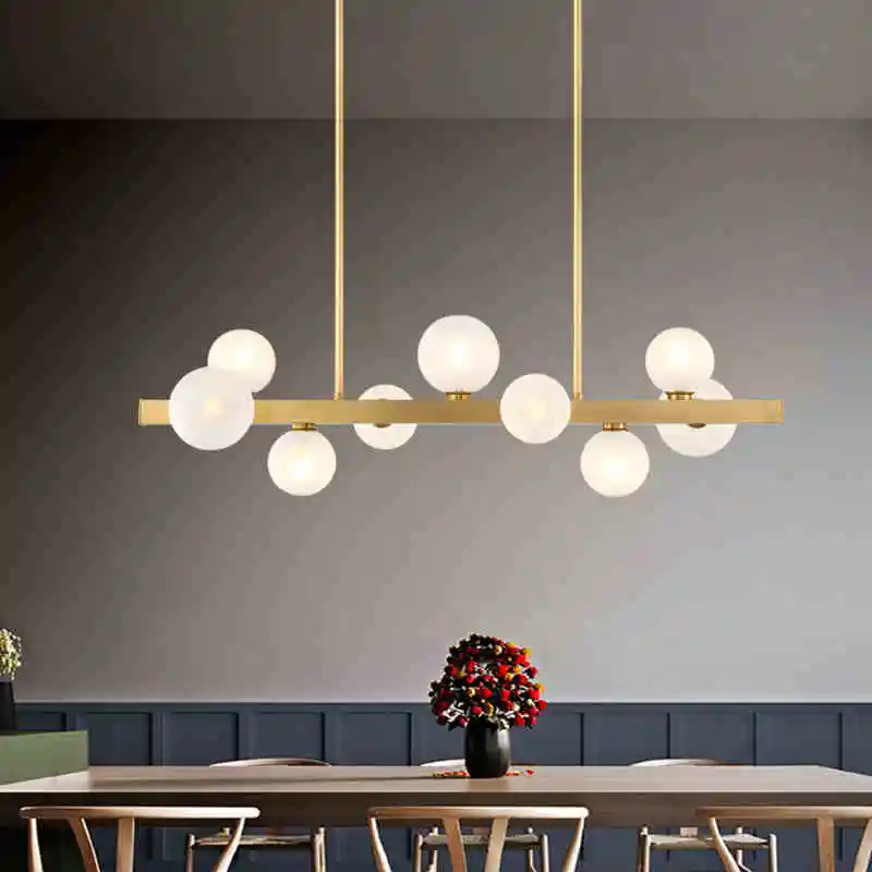 Modern Glass Ball Chandelier Designer Living Room Chandelier Lighting Vintage Dinning Room Hanging Light Fixture Luster