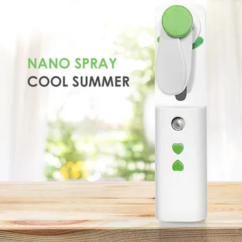 

USB Rechargeable Handheld Humidifier Fan Mini Cooling Fan for Outdoor Travel Adjustable Handheld Personal Mini Fan