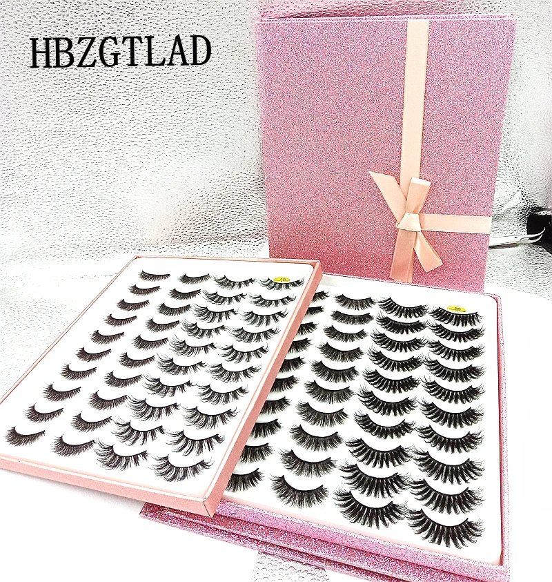 Hbzgtlad 1/20 пар флэш-упаковка 3D мягкая норка накладные ресницы ручной работы пушистые длинные ресницы натуральные инструменты для макияжа глаз
