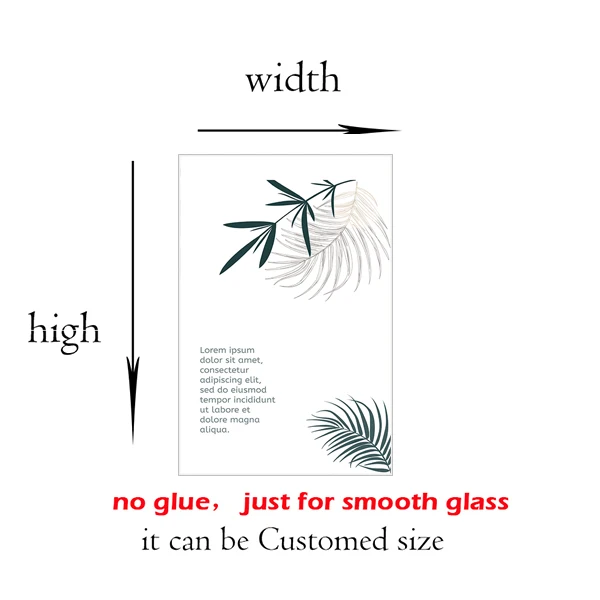 Window Privacy Film Vinyl Glass Sticker Non-Adhesives Window Clings Static Cling Window decor Decal Cactus Plants GS024 2020GS020-1