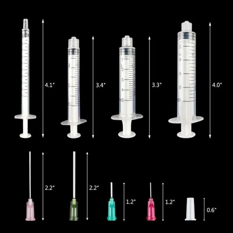 20Pcs Syringes with 20pcs 14G-25G Blunt Tip Needles and Caps For Industrial Dispensing Syringe