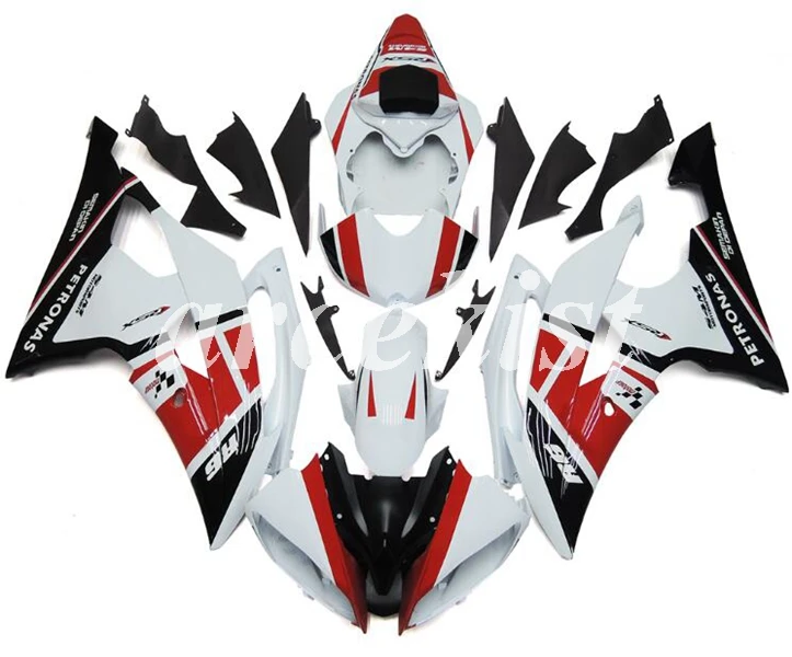 4 бесплатные подарки литьевая Форма ABS обтекатели комплект подходит для YAMAHA YZF-R6 2008- 08 09 10 11 12 13 14 15 16 Набор Белый