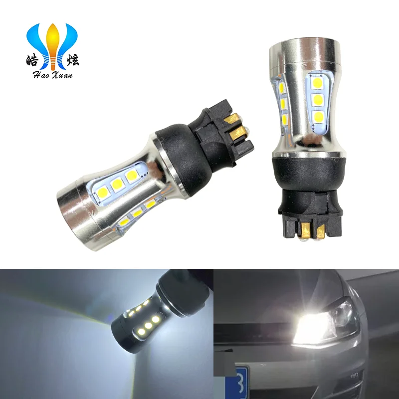 Светодиодные лампы HaoXuan PW24W PWY24W для указателей поворота Audi BMW Volkswagen дневные