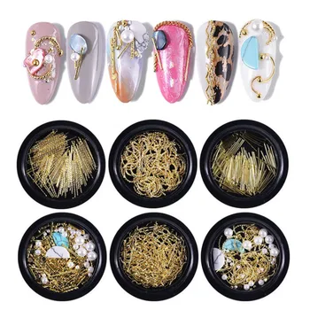 

1Box Nail Art metal Star Moon Mix 3D Rhinestones Beads AB Sequins Shiny Glitter Charm Gem Manicure Accessories decoration