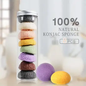 

Environmentally Friendly Konjac Gum Plant Face Cleansing Puff 100% Natural Konjac Gum Multi-Colored Exfoliating Free Shipping