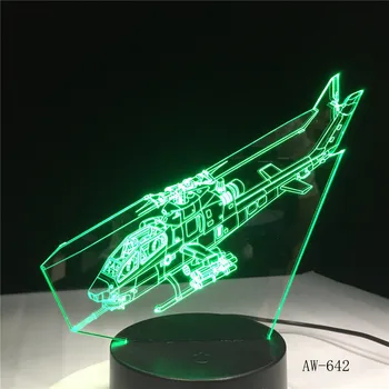 

Helicopter model 3D LED Night Light 7Colors Table Lamp Novelty Product light with Touch Button Children Gift Drop AW-642