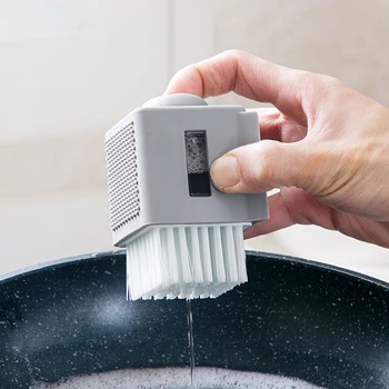 

Multifunctional Automatic Liquid Addition Cleaning Brush Kitchen Washing Pot Brush With Decontamination Scraper Kitchen Supplies
