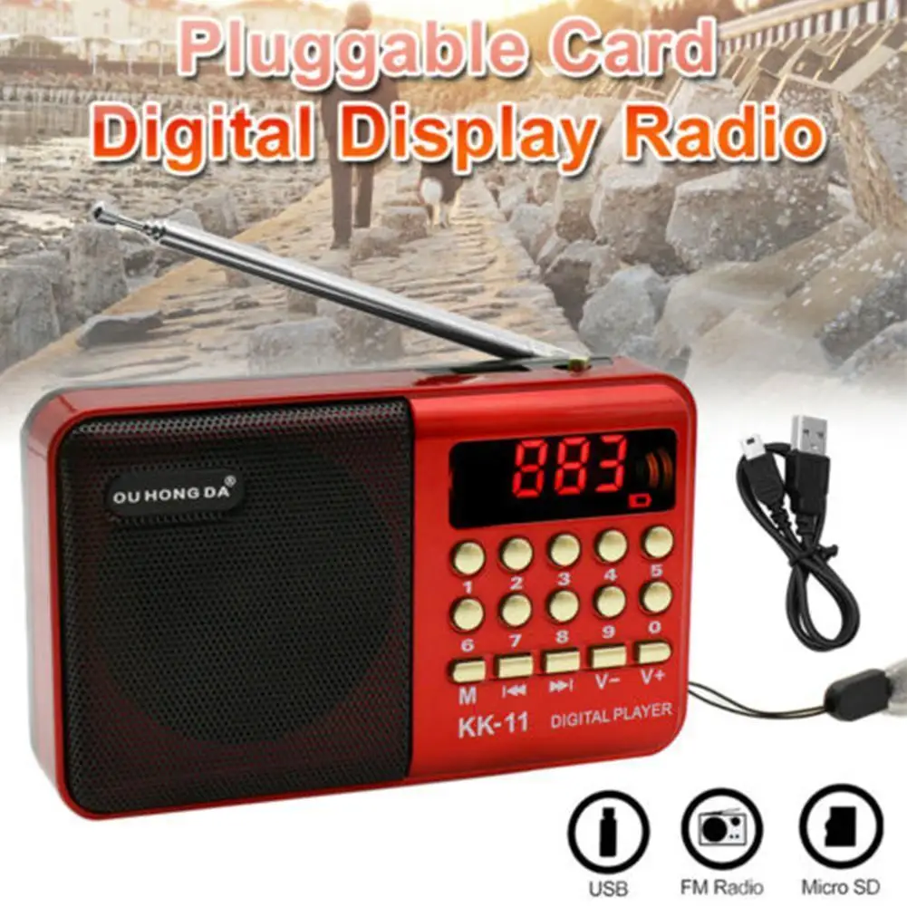 Портативный цифровой FM-радио портативный мини MP3-плеер с USB динамик