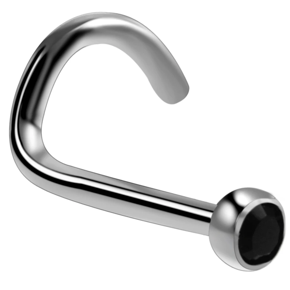10Pcs/20Pcs/50Pcs G23 titanium nose rings nose studs piercing jewelry body piercing jewelry body jewelry round crystal nose rings piercing L-shape stud zircon nostril