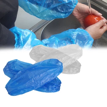 

100Pcs Non Toxic Protective Arm Durable Salon Household Plastic Waterproof Sleeves Cover Elastic Kitchen Cleaning Disposable