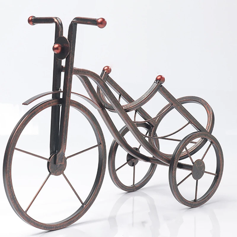 

1x Vintage Tricycle Wine Stand Ornament Bottle Rack Collection Holder Home Decor