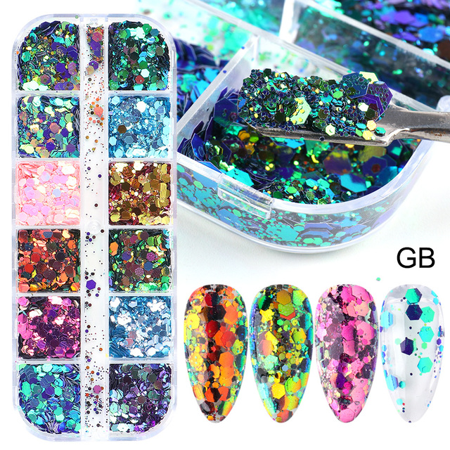 Abalone Shell Slices Nail Art Decorations 3D Broken Sea Shell Stone Flakes Aurora Charms Nails Accessories Manicure TRBY