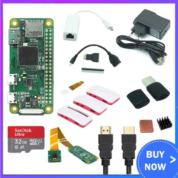 

Raspberry Pi Zero W Kit + Case + 5MP Camera +RJ45 Network Card + 32GB SD Card +Heat Sink +HDMI+Power+GPIO Header + Mini HDMI
