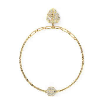 

2020 fashion jewelry SWA new REMIX COLLECTION TROPICAL LEAF STRAND leaf shape pendant bracelet crystal women luxury jewelry gift