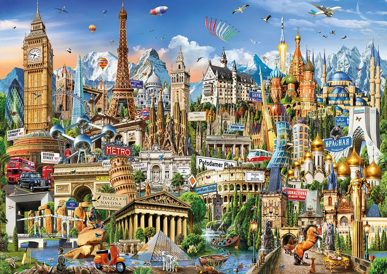 JMINE Div 5D World travel City Building полностью Алмазная краска наборы для вышивки крестиком