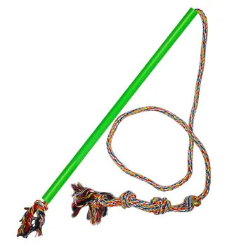 

Chewing Rope Funny Wand Colorful Dog Rod Toy Extendable Flirt Pole Interactive Stick Cat Bite Pet Teaser Training Rotary Outdoor