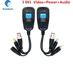 Balun – connecteur BNC à CAT5, 8MP RJ45, puissance vidéo, passif, émetteur récepteur HD CVI/TVI/AHD pour système de caméra de Surveillance 
