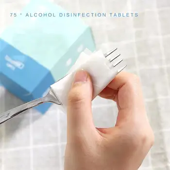 

50pcs Cleaning Tissue Portable Convenient Practical Disinfection Paper Alcohol Cotton Flakes for Outdoor Home Kitchenin stock